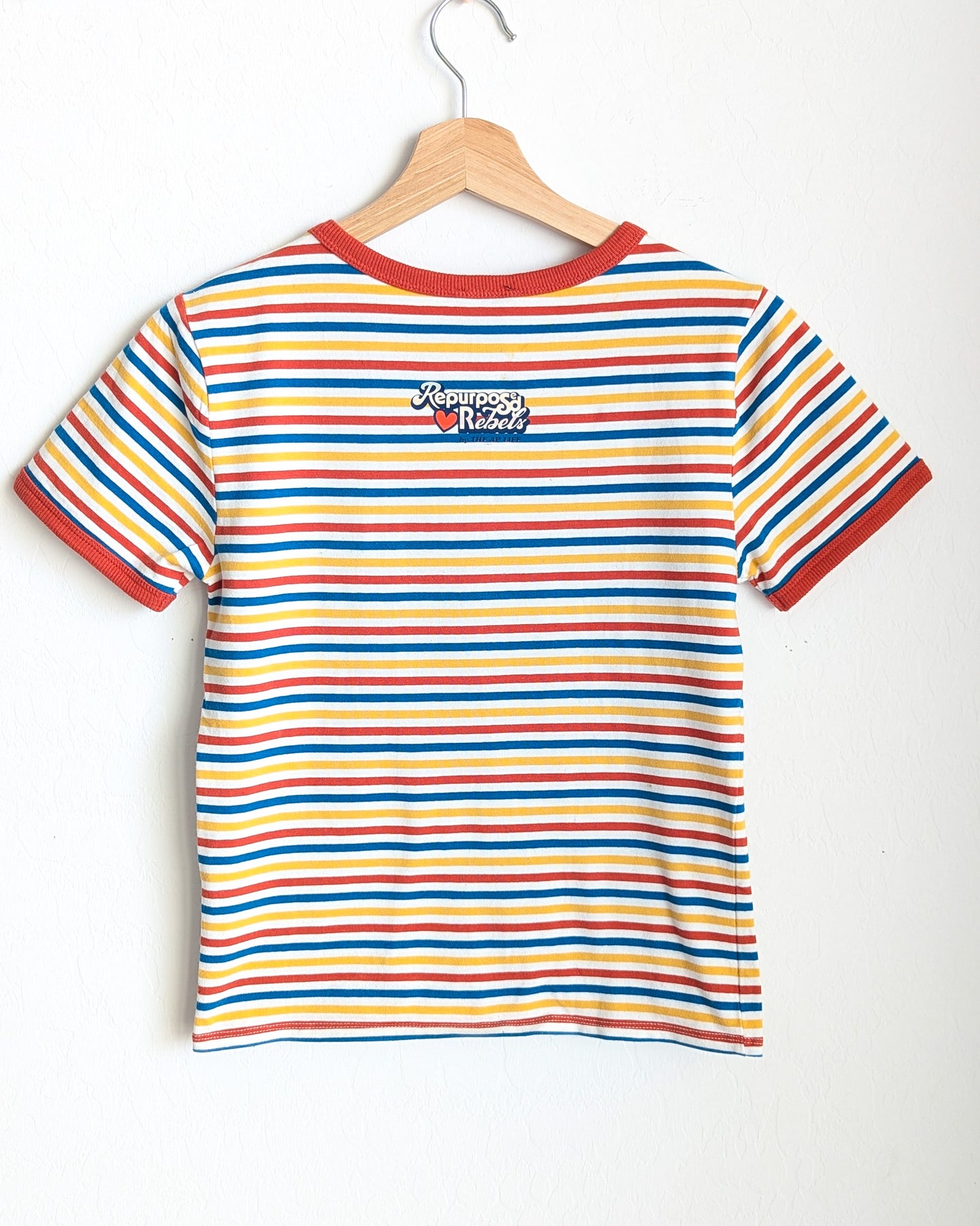 A Sucker for Instant Gratification - Women's Fitted Striped Ringer Tee (M) - Repurposed Rebels