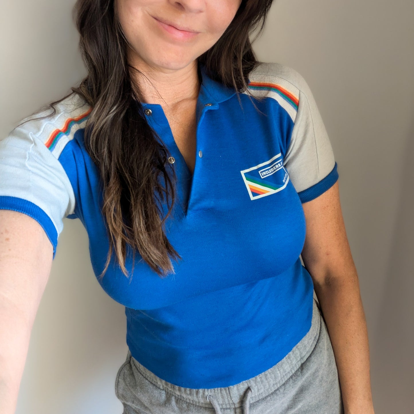 Includers Only - Women's Cropped Vintage Polo with Raw Hem (XS/S) - Repurposed Rebels