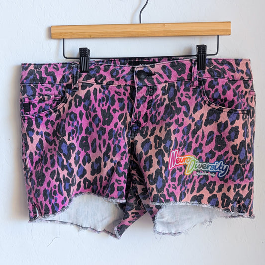 Neurodiversity is Biodiversity - Women's Leopard Print Cutoffs (14) - Repurposed Rebels