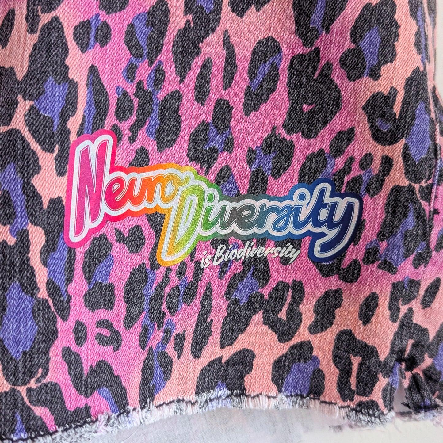 Neurodiversity is Biodiversity - Women's Leopard Print Cutoffs (14) - Repurposed Rebels