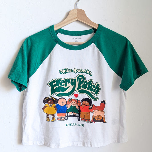 Make Space in Every Patch - Women's Boxy Cropped Cotton Tee (M) - Repurposed Rebels