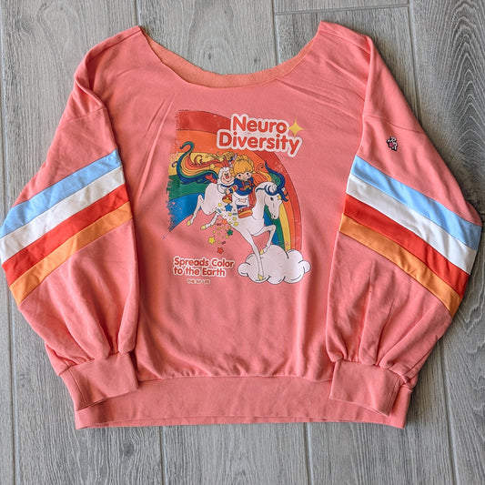 Neurodiversity Spreads Color to the Earth - Women's Colorblock Sweatshirt (XL) - Repurposed Rebels