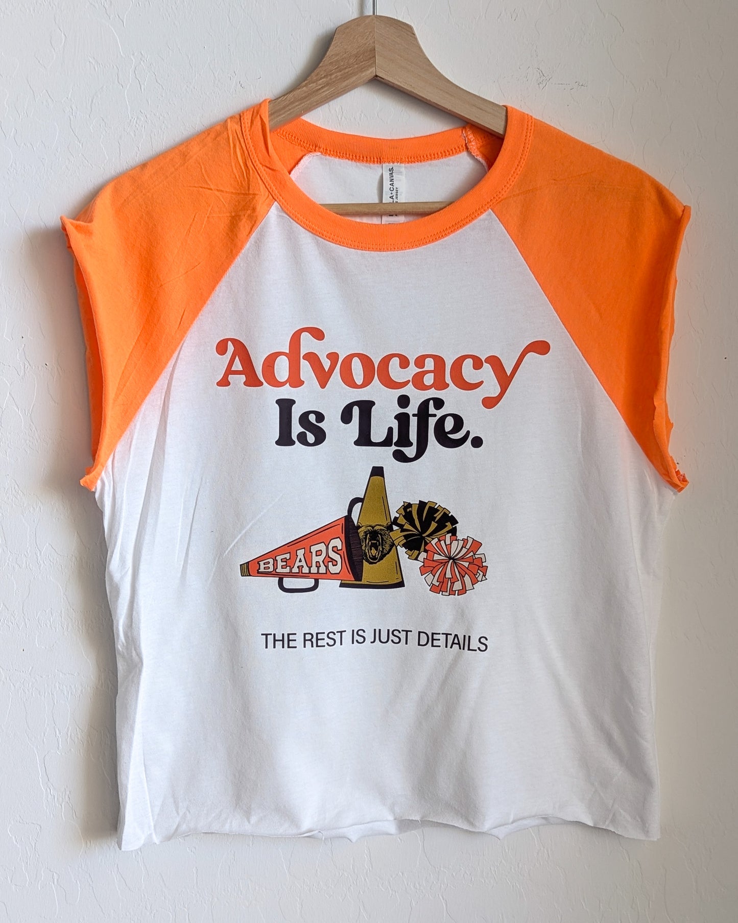 Advocacy is Life - The Rest is Just Details - Women's Raw Hem Boxy Raglan Baseball Tee (M) - Repurposed Rebels
