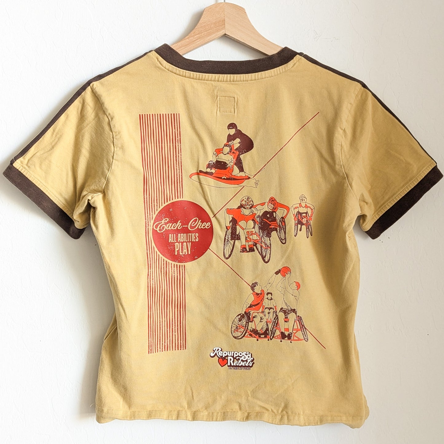 Each-Chee - All Abilities Play - Adaptive Sports - Women's V-Neck Boxy Soccer Tee (M) - Repurposed Rebels