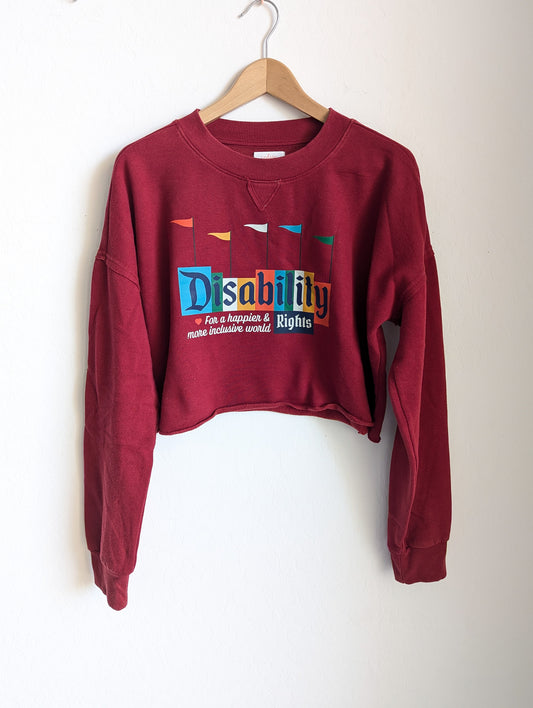 Disability Rights for a Happier & More Inclusive World - Women's Boxy Cropped Sweatshirt (M) - Repurposed Rebels