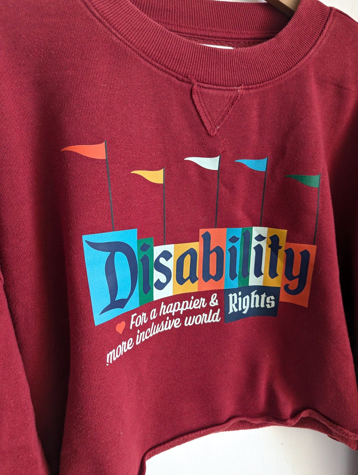 Disability Rights for a Happier & More Inclusive World - Women's Boxy Cropped Sweatshirt (M) - Repurposed Rebels