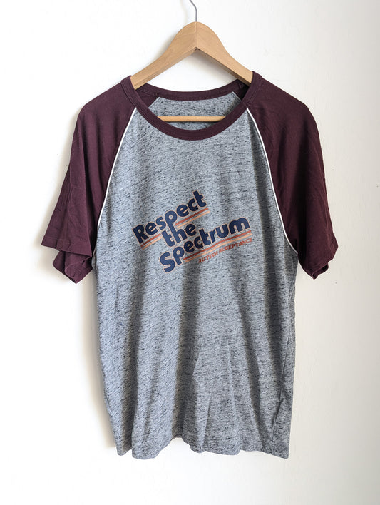 Respect The Spectrum - Autism Acceptance - Adult Unisex Raglan Tee (L) - Repurposed Rebels