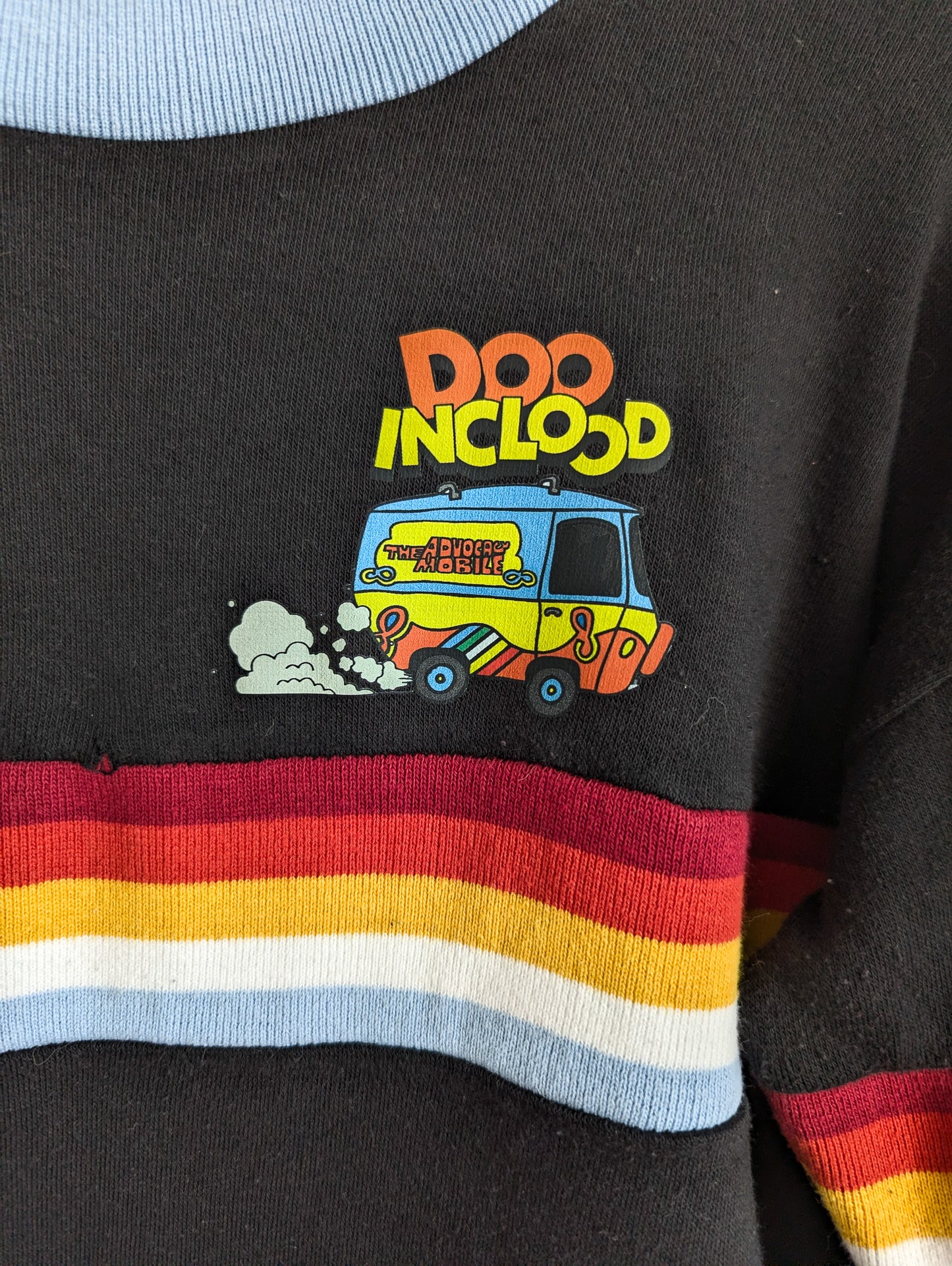 Doo Inclood - The Advocacy Mobile - Women's Rainbow Ribbed Sweatshirt (L) - Repurposed Rebels