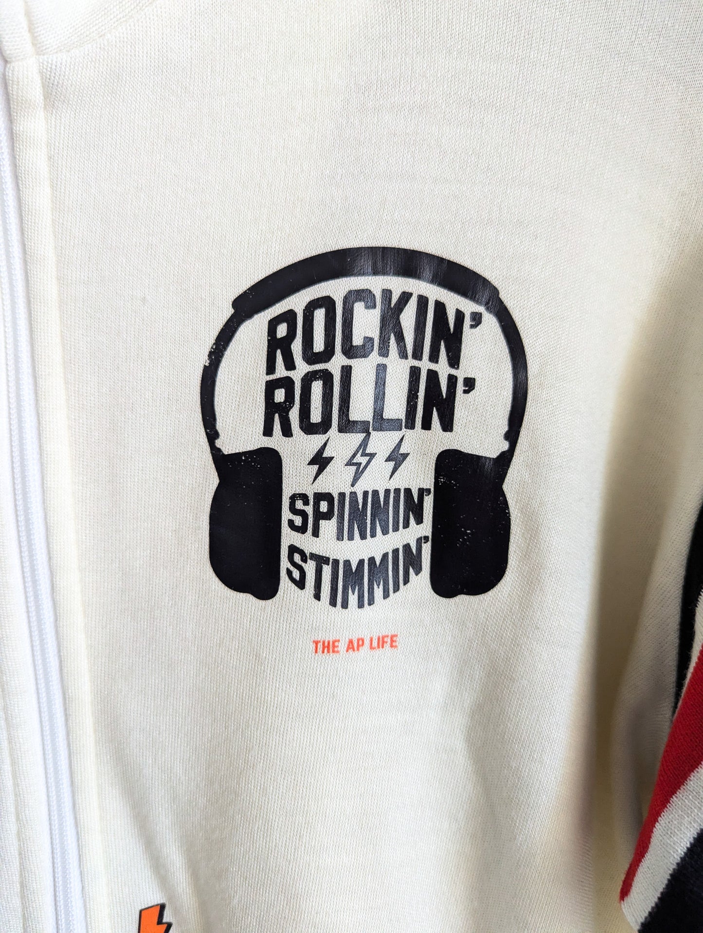 Rockin' Rollin' Spinnin' Stimmin' - Women's VTG Varsity Style Zip-Up Jacket (M) - Repurposed Rebels