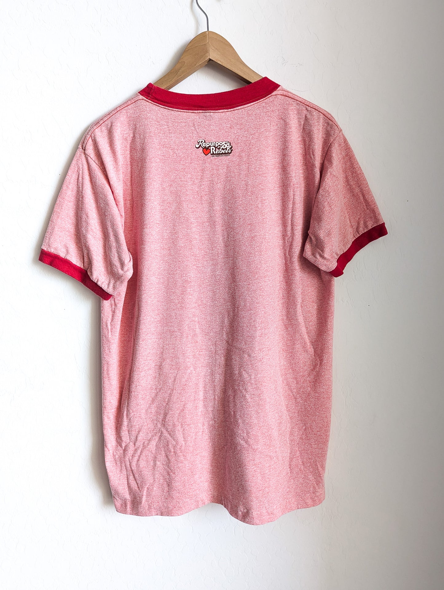 Inclooders Give a Hoot About Everyone - Adult Unisex VTG Ringer Tee (XL) - Repurposed Rebels