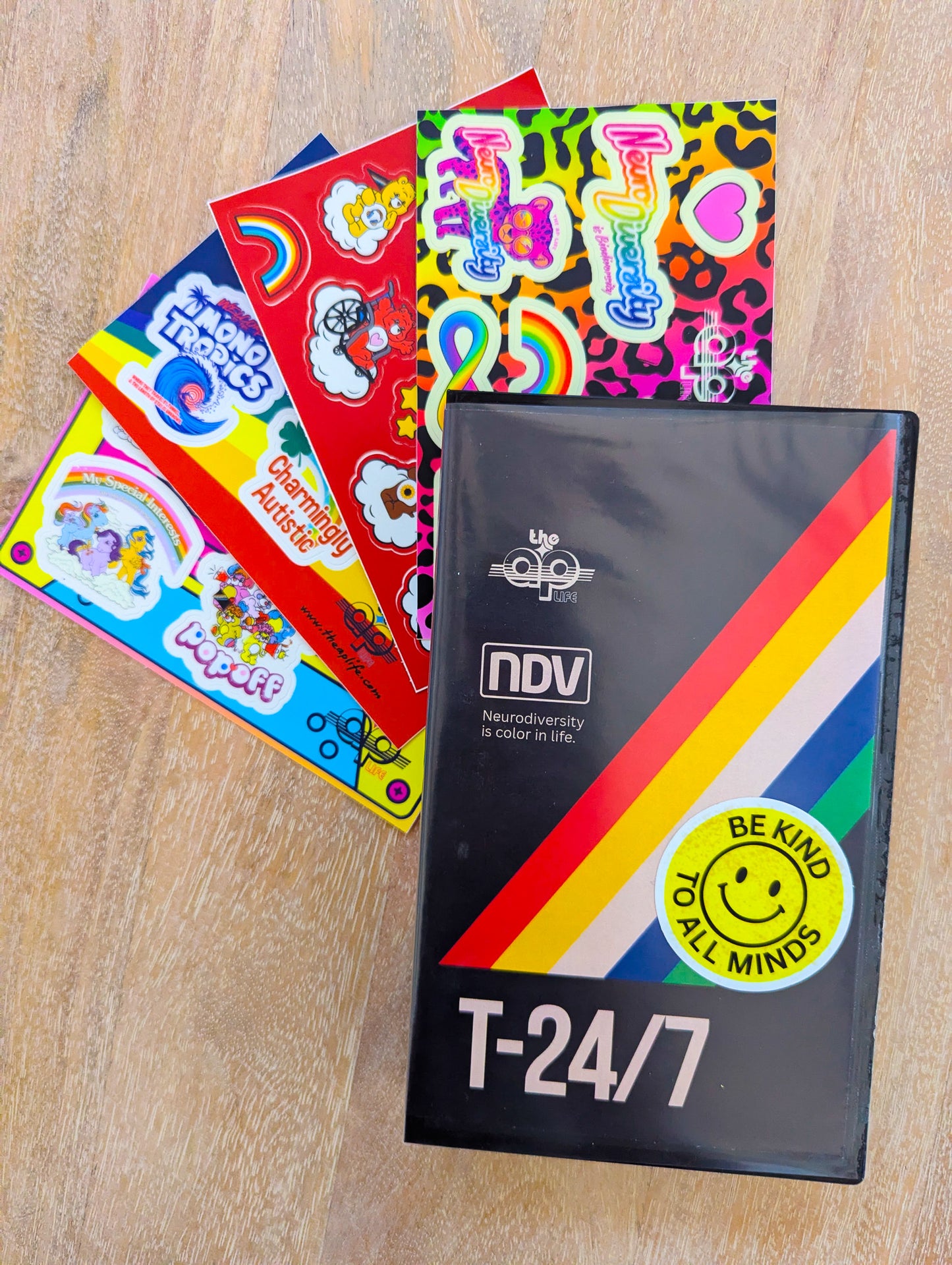 VHS Case Sticker Pack (4 Sheets of Vinyl Retro-Style Stickers)