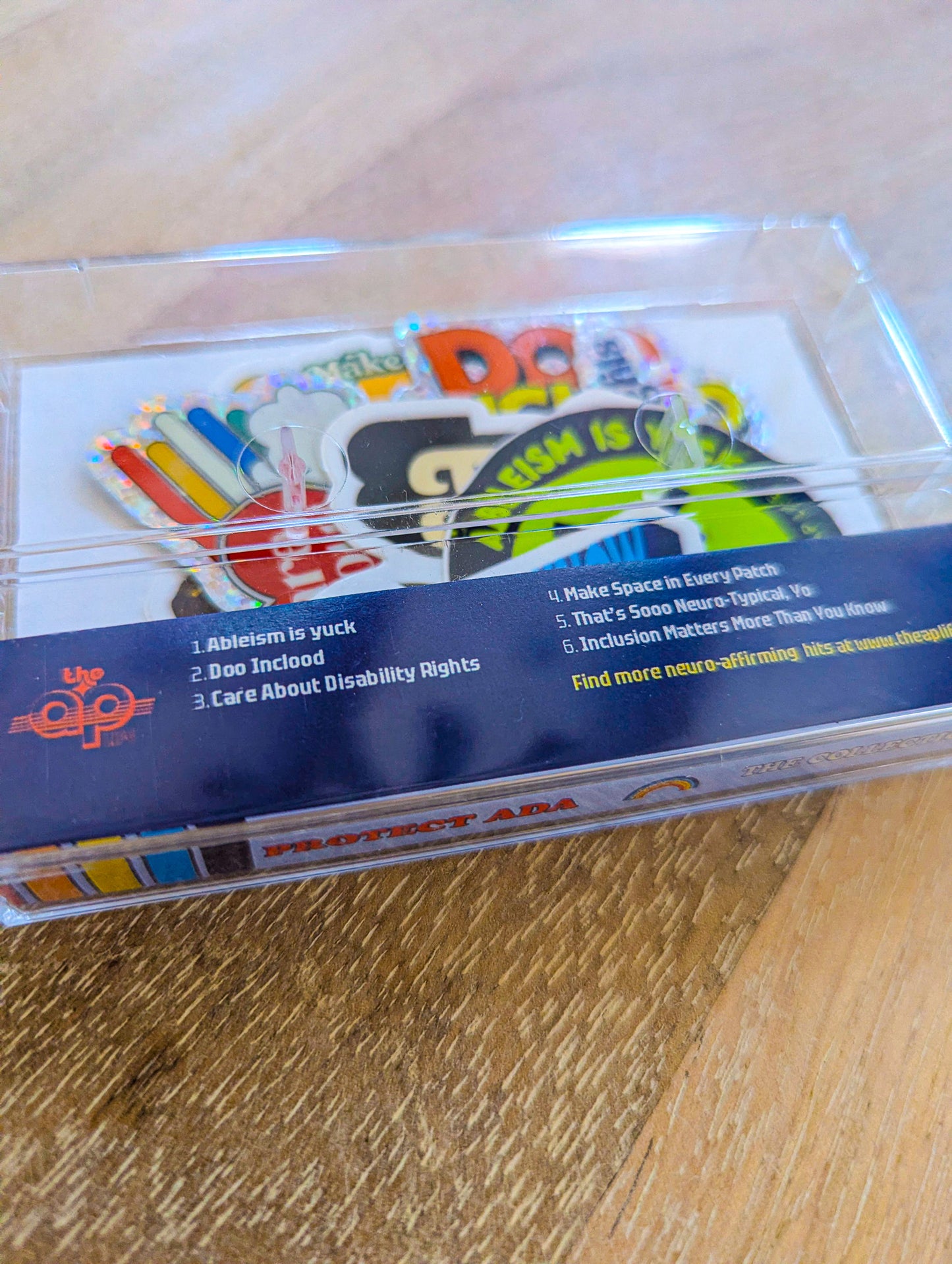 Disability Rights Cassette Tape Holder Sticker Pack - Protect ADA - (6 Vinyl Retro-Style Stickers)