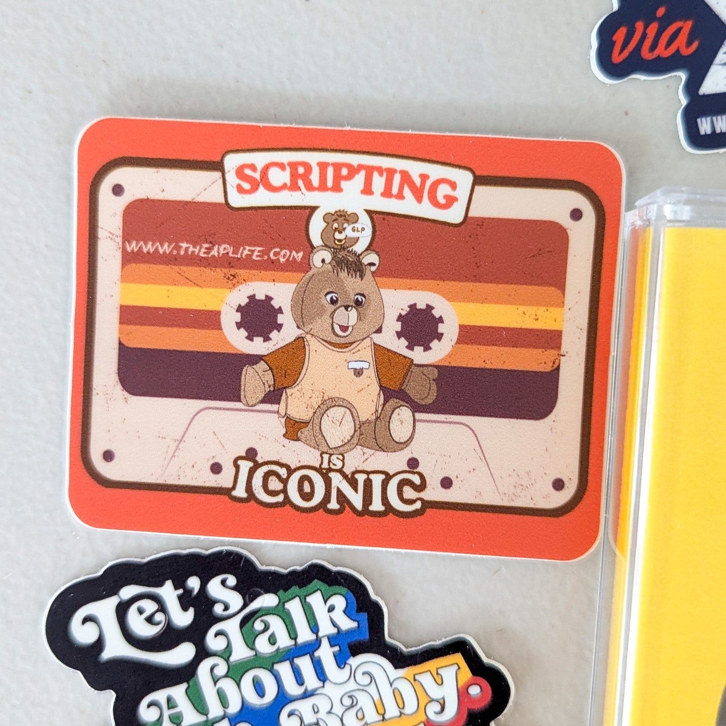 Say Anything - AAC Communication Mix - Lilly's Voice + The AP Life Collab - Cassette Tape Holder Sticker Pack (7 Vinyl Retro-Style Stickers)