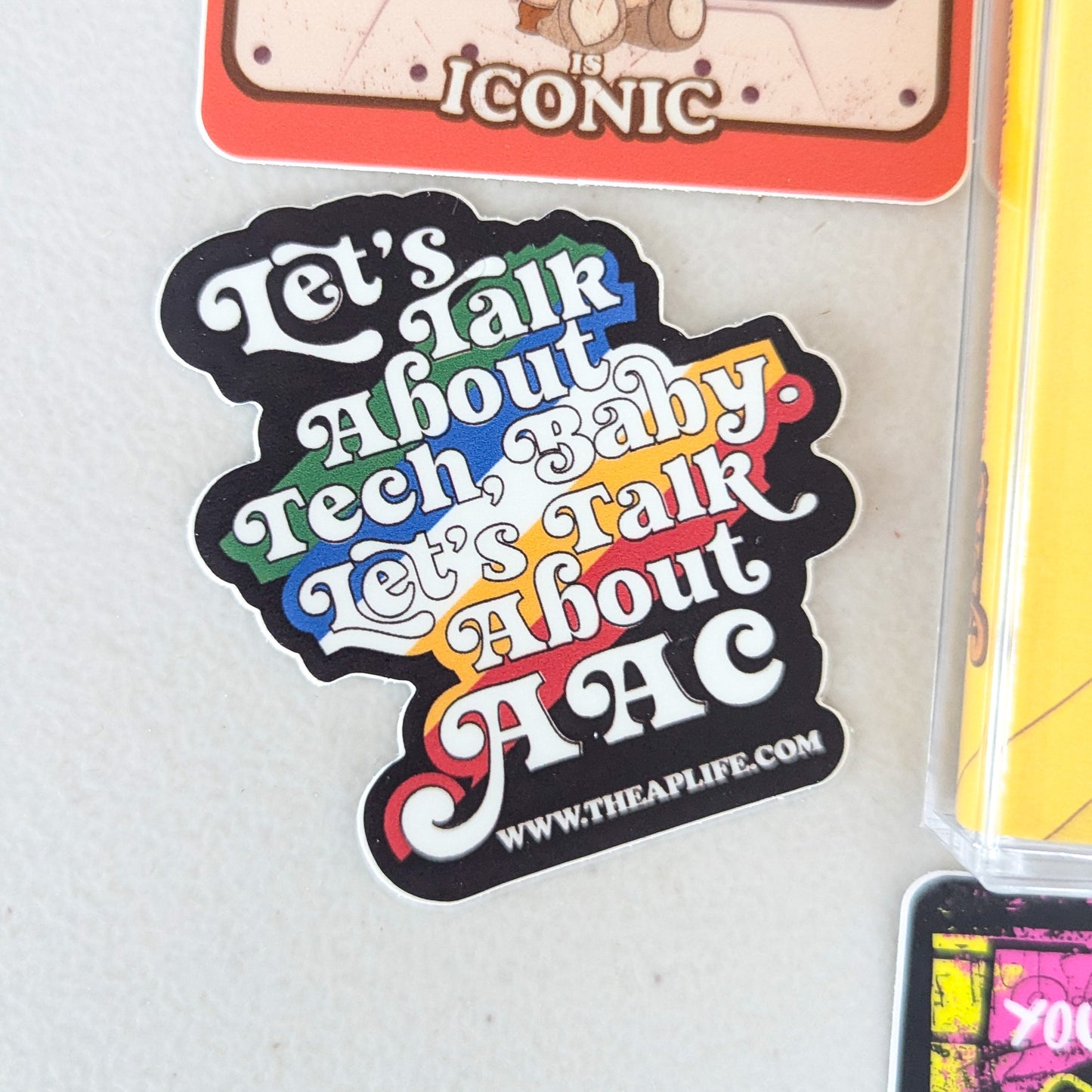 Say Anything - AAC Communication Mix - Lilly's Voice + The AP Life Collab - Cassette Tape Holder Sticker Pack (7 Vinyl Retro-Style Stickers)