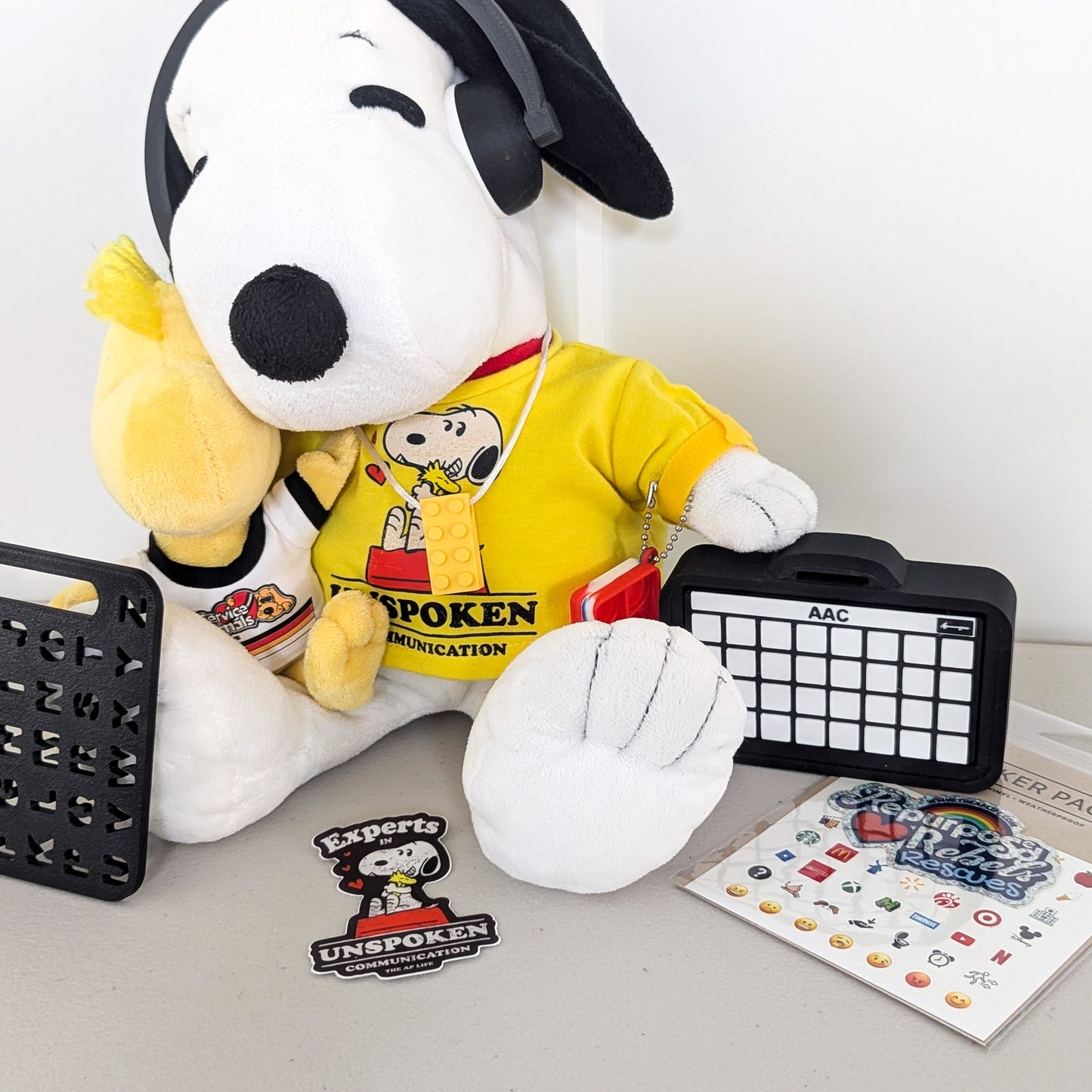 Adopt Snoopy & Woodstock - Includes Clacky AAC - Letterboard - Headphones & Fidgets - RR Rescues