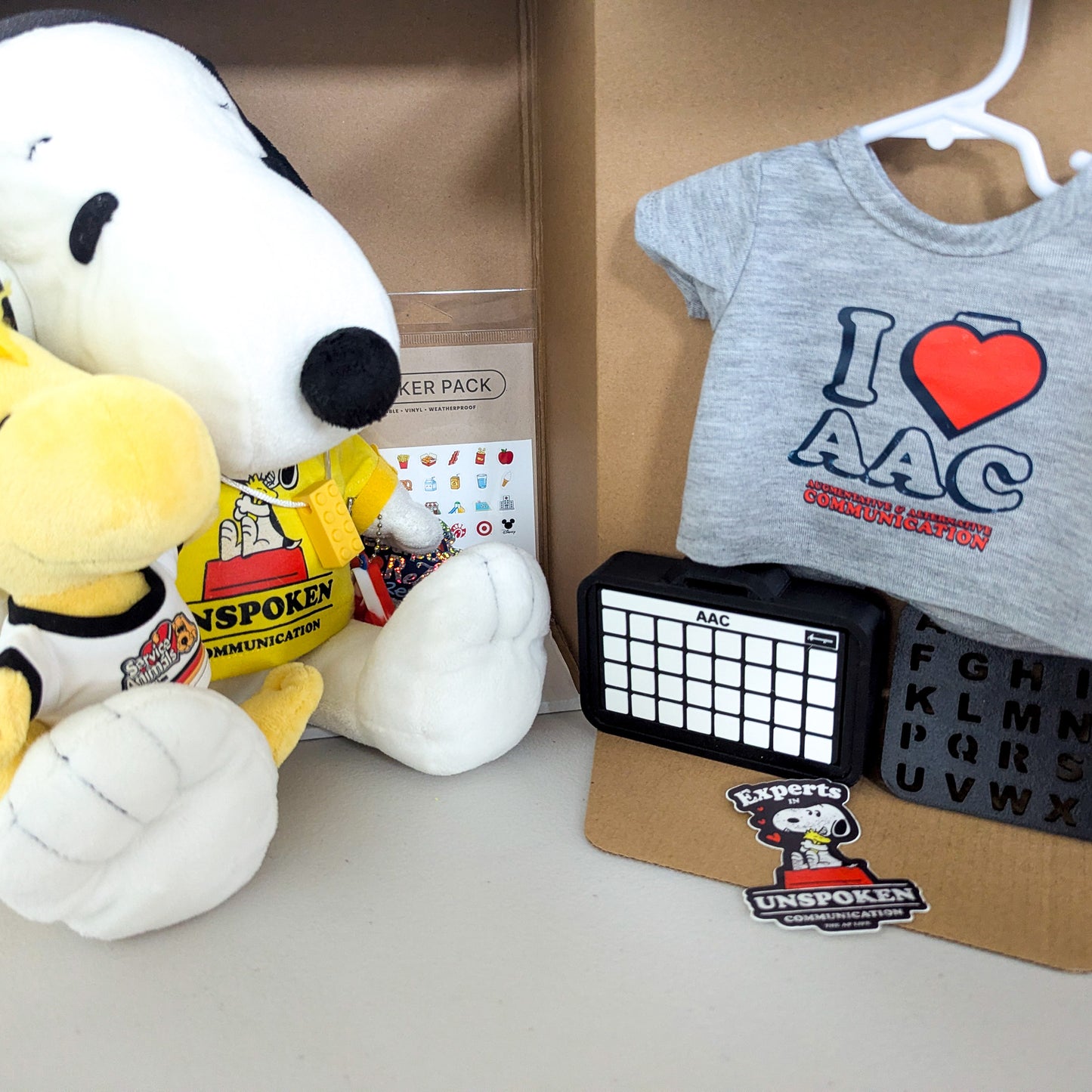 Adopt Snoopy & Woodstock - Includes Clacky AAC - Letterboard - Headphones & Fidgets - RR Rescues