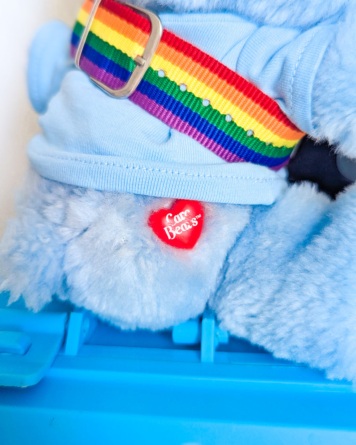 Adopt Grumpy Bear in a Retro Lunch Box (1983 Miniature Care Bear) - With New & Secondhand Accessories