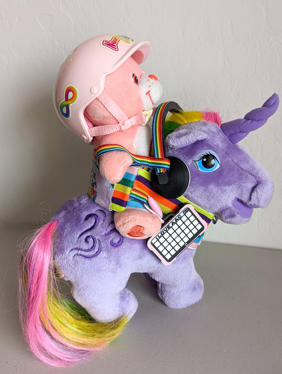 Adopt Equine Therapy Set Mini Cheer Bear Care Bear (2002) and Windy My Little Pony (1984) - With New & Secondhand Accessories