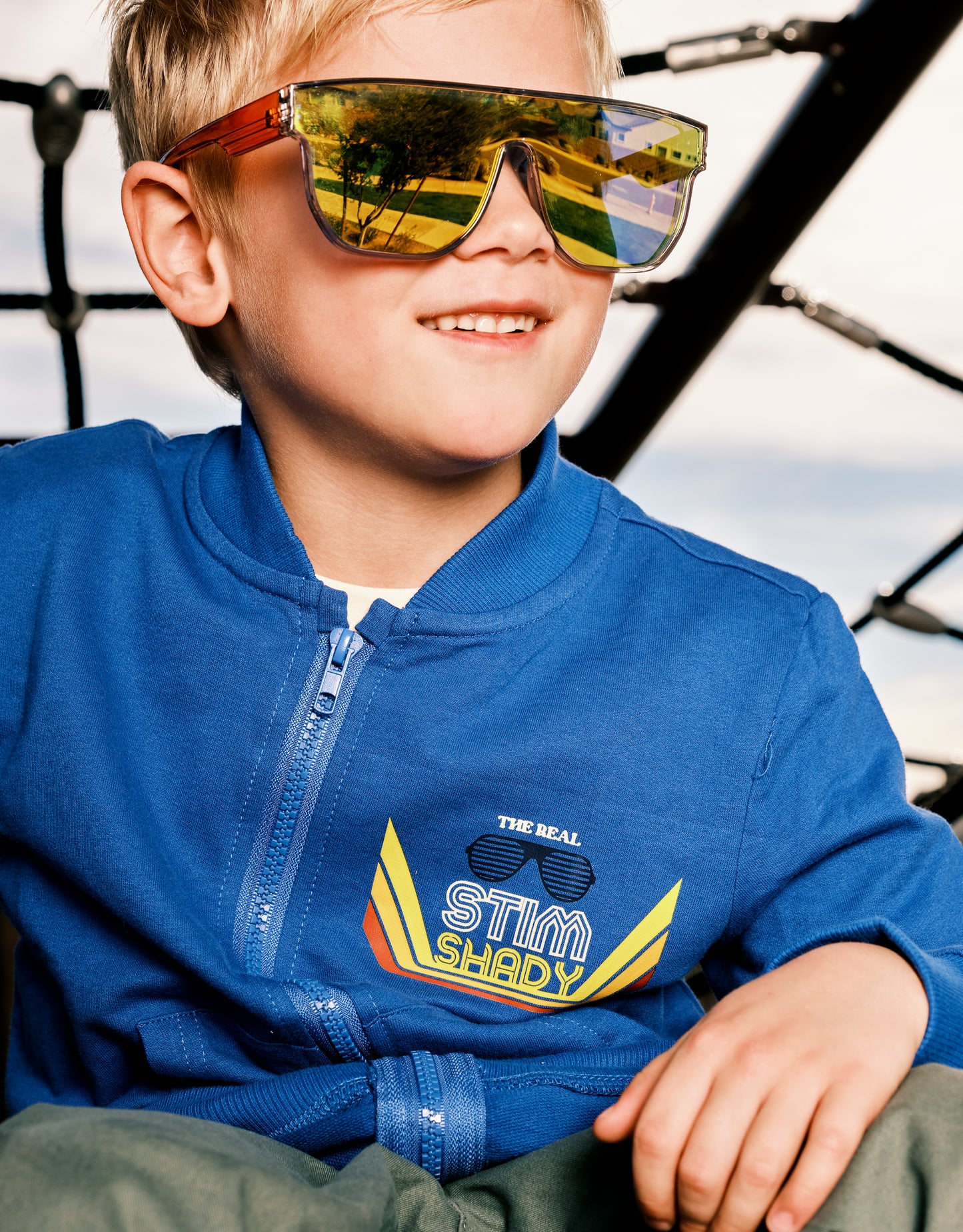 The Real Stim Shady Kids' Lightweight Cotton Terry Zip-Up