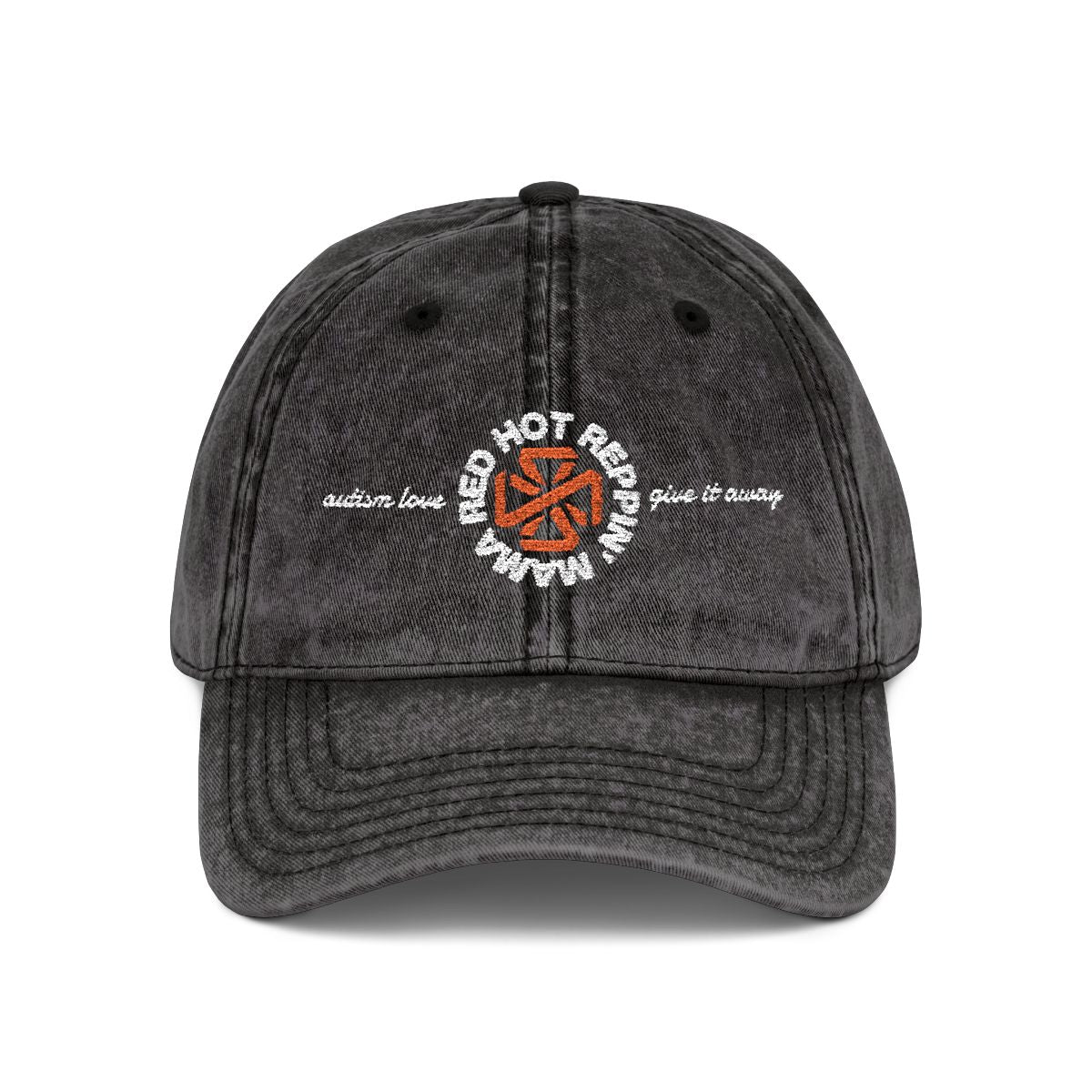 Red Hot Reppin' Mama - Autism Love - Give it Away - Distressed Embroidered Cap