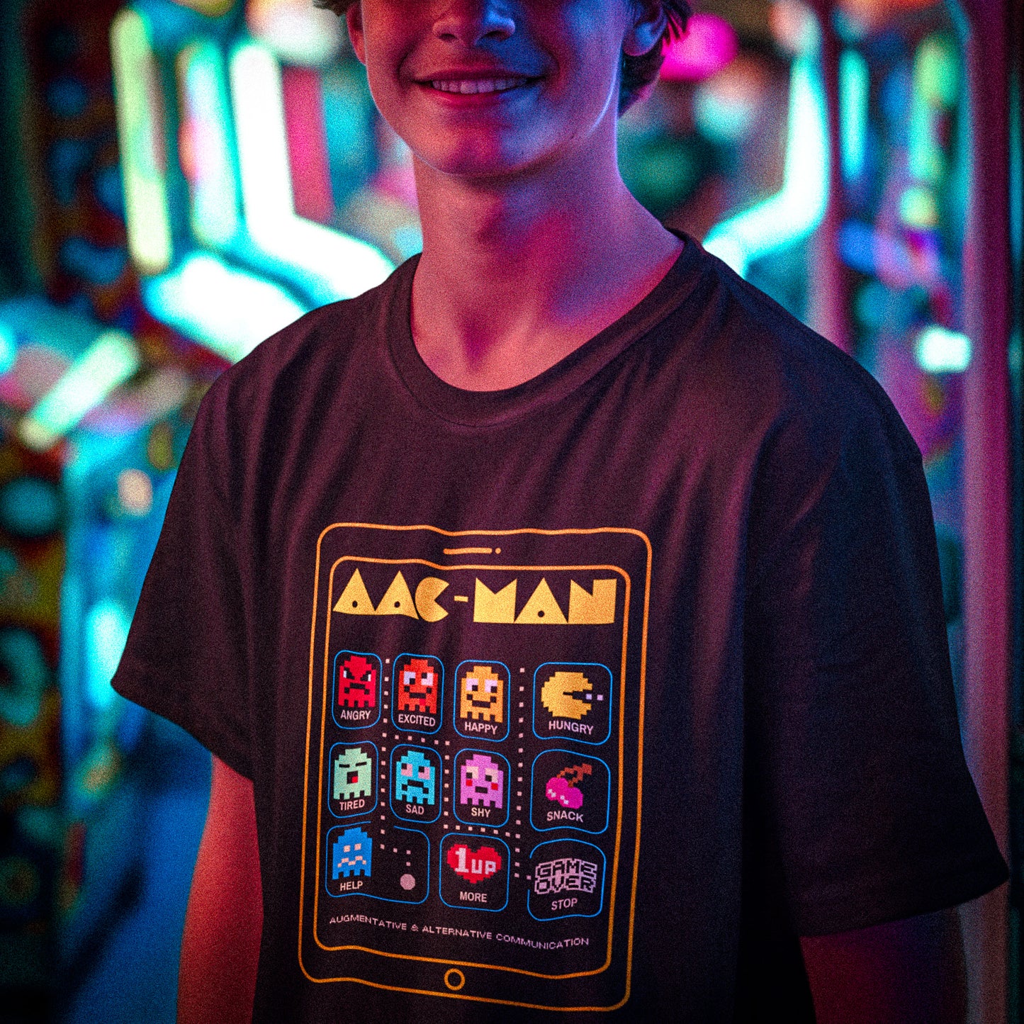 AAC Man - Communication - Retro Gaming Style - Adult Unisex Jersey Short Sleeve Tee