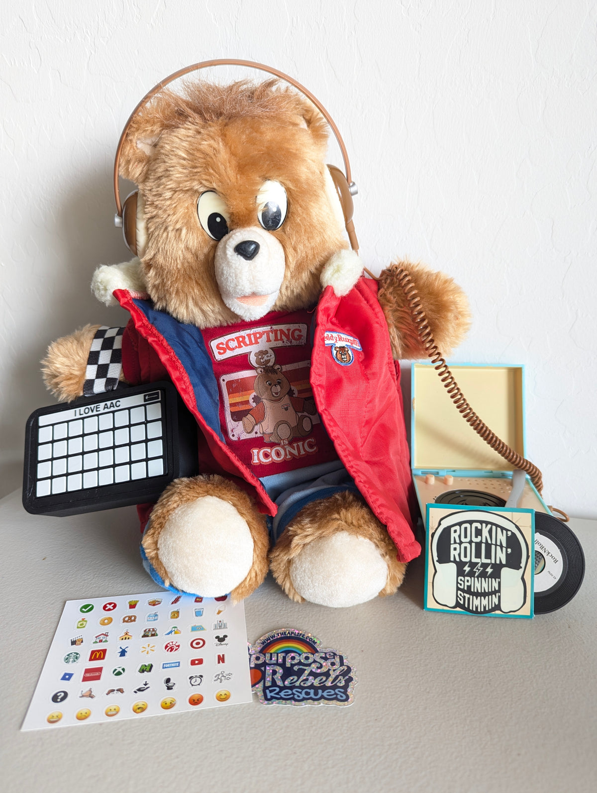 Adopt Gestalt Teddy Ruxpin Non-speaking Worlds of Wonder Plush- With New & Secondhand Accessories