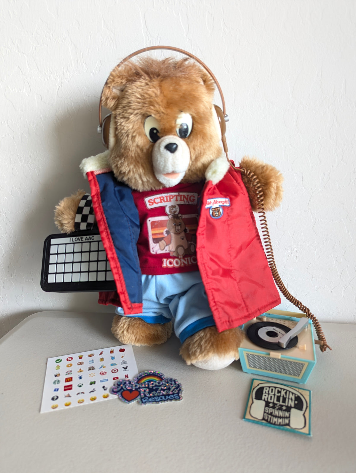 Adopt Gestalt Teddy Ruxpin Non-speaking Worlds of Wonder Plush- With New & Secondhand Accessories