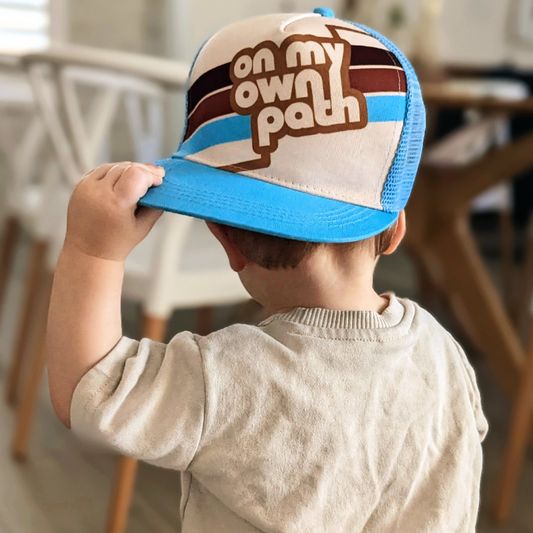 On My Own Path Kids' Retro Style Trucker Hat